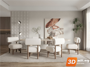 Dining Table Set Skp Files